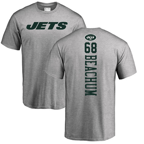 New York Jets Men Ash Kelvin Beachum Backer NFL Football #68 T Shirt->new york jets->NFL Jersey